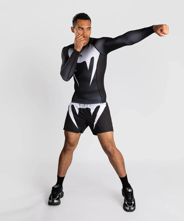 Venum No Gi Rashguard Langarm – Schwarz/Weiss