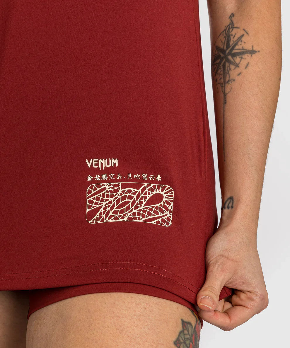 Venum Damen Dry Tech T-Shirt Serpenti – Burgundy