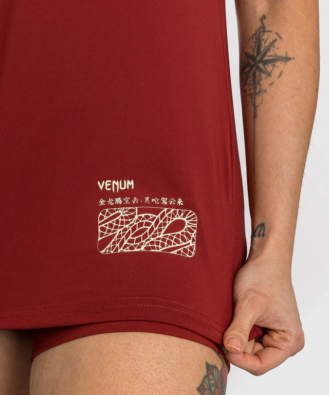 Venum Damen Dry Tech T-Shirt Serpenti – Burgundy