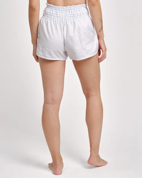 Caged Muay Thai Shorts Classic - Weiss/Schwarz vrouw