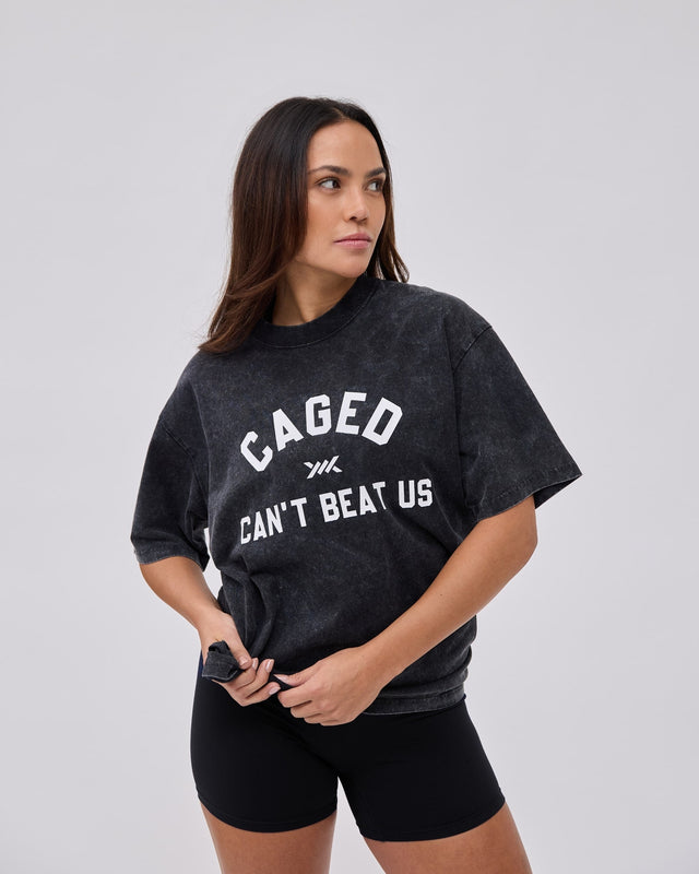 Caged Club T-shirt - Washed Schwarz