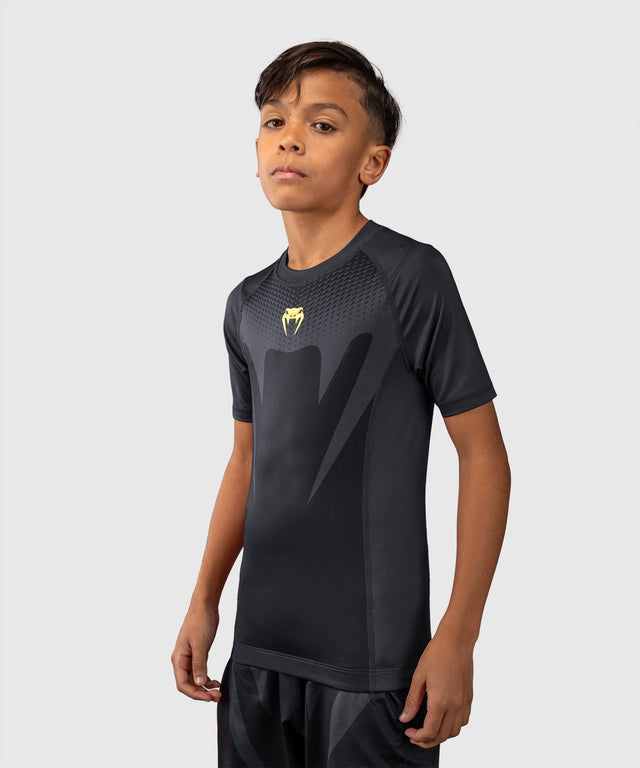 Venum Rashguard Attack Kurzarm Kinder - Schwarz/Gold