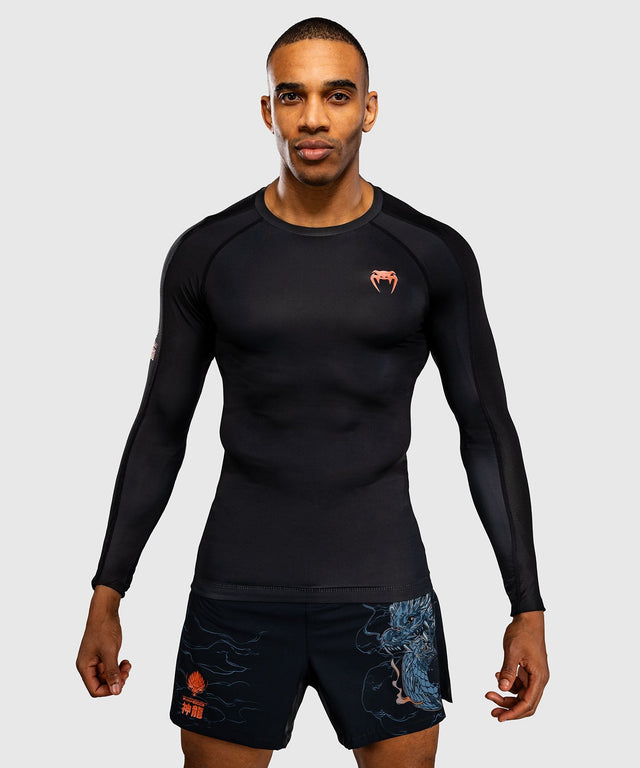 Venum Rashguard Thunder Dragon Lange Ärmel - Schwarz/Grau/Kupfer