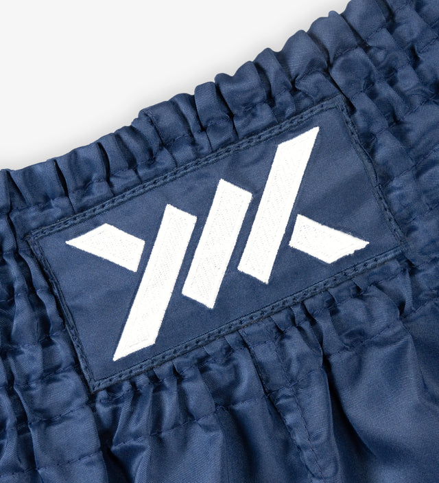 Caged Muay Thai Shorts Classic - Navy Blau/Weiss vrouw