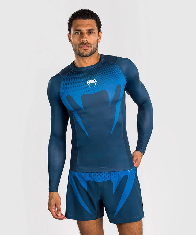Venum No Gi Rashguard Langarm – Blau