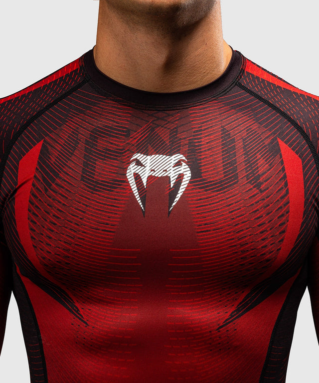 Venum Rashguard Galactic 3.0 Lange Ärmel - Rot/Silber