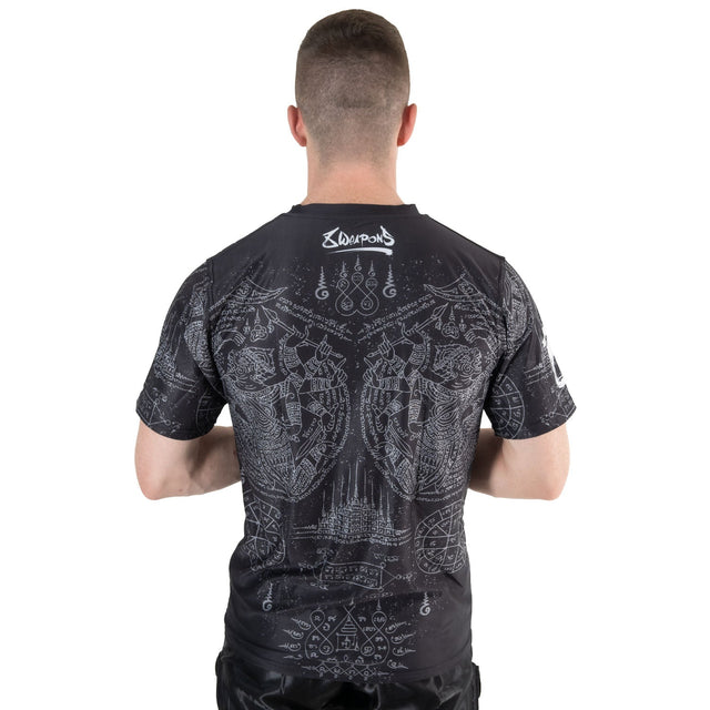 8 WEAPONS T-Shirt Hanuman Yant - Schwarz/Grau
