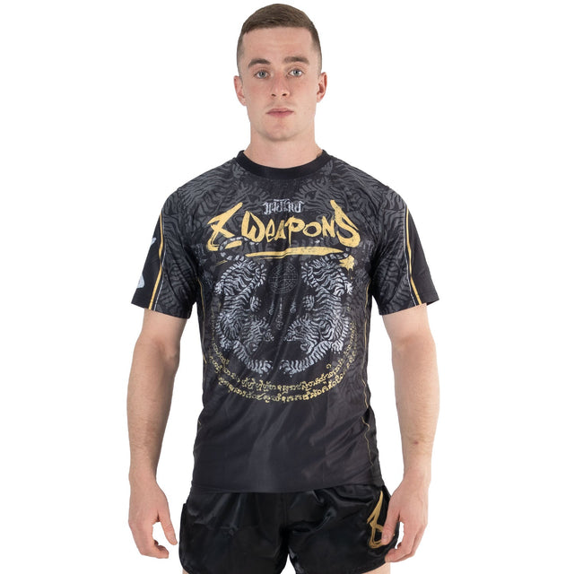 8 WEAPONS T-Shirt Funktionell Tiger Yant - Schwarz/Gelb