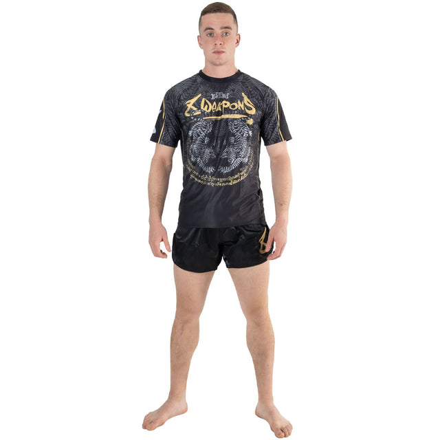8 WEAPONS T-Shirt Funktionell Tiger Yant - Schwarz/Gelb