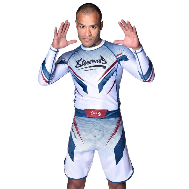 8 WEAPONS MMA-Shorts Shift - Weiß/Navy/Rot