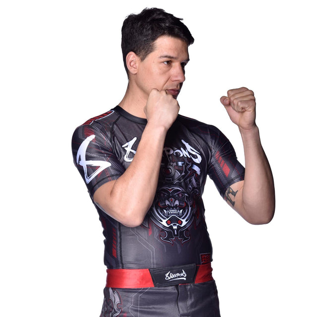 8 WEAPONS Rashguard Samurai 2.0 - Schwarz/Rot
