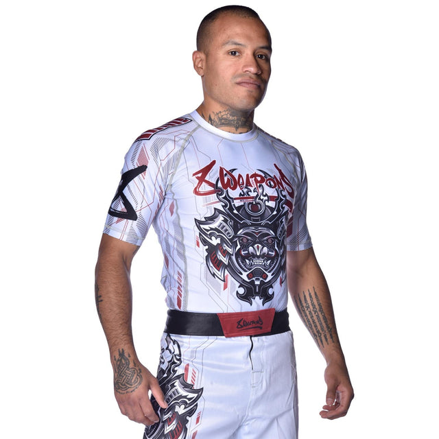 8 WEAPONS Rashguard Samurai 2.0 - Weiß/Rot