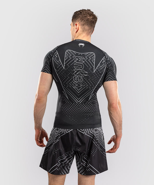 Venum Rashguard Midnight Fury Kurzarm - Schwarz/Grau/Silber