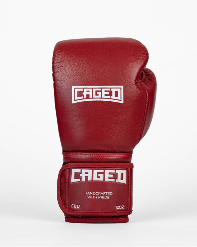 Caged Boxhandschuhe 'X' Series - Bordeauxrot/Weiss