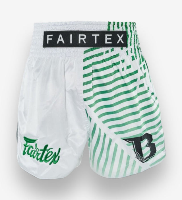Fairtex Muay Thai Shorts FXB Racer - Weiss/Grün