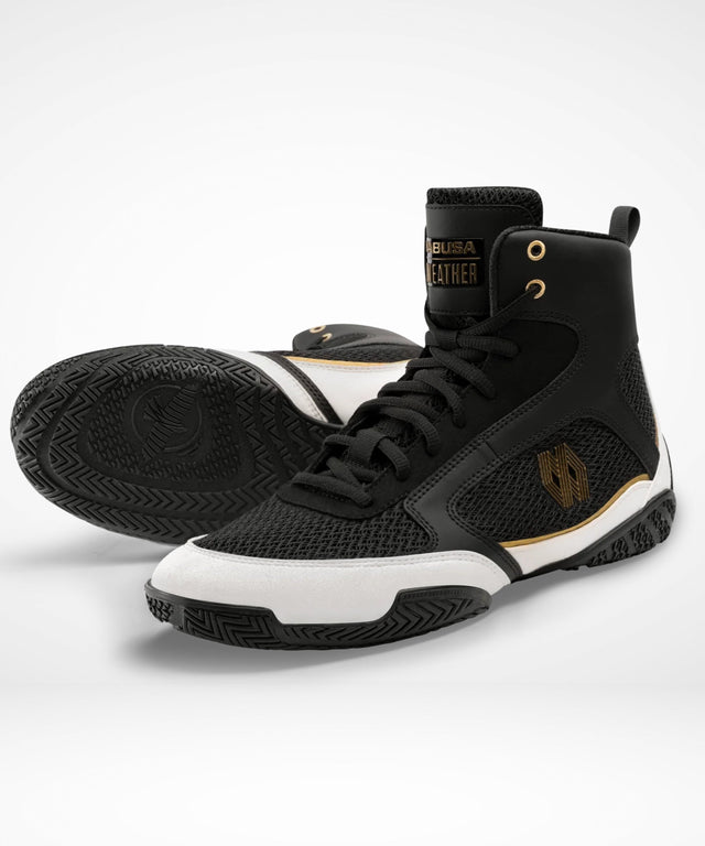 Hayabusa x Mayweather Boxschuhe Champ - Schwarz/Weiss