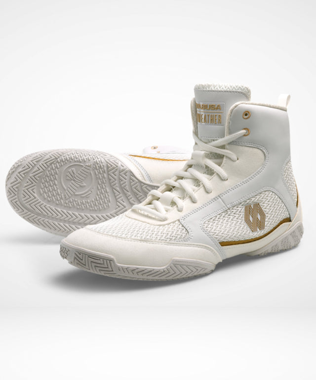Hayabusa x Mayweather Boxschuhe Champ - Weiss/Gold