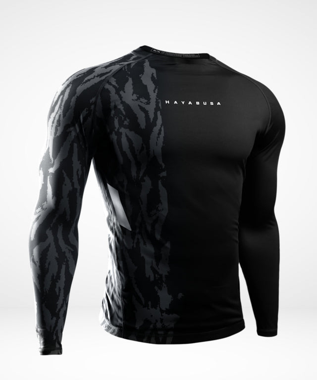 Hayabusa Rashguard Apex Langarm - Carbon-Schwarz