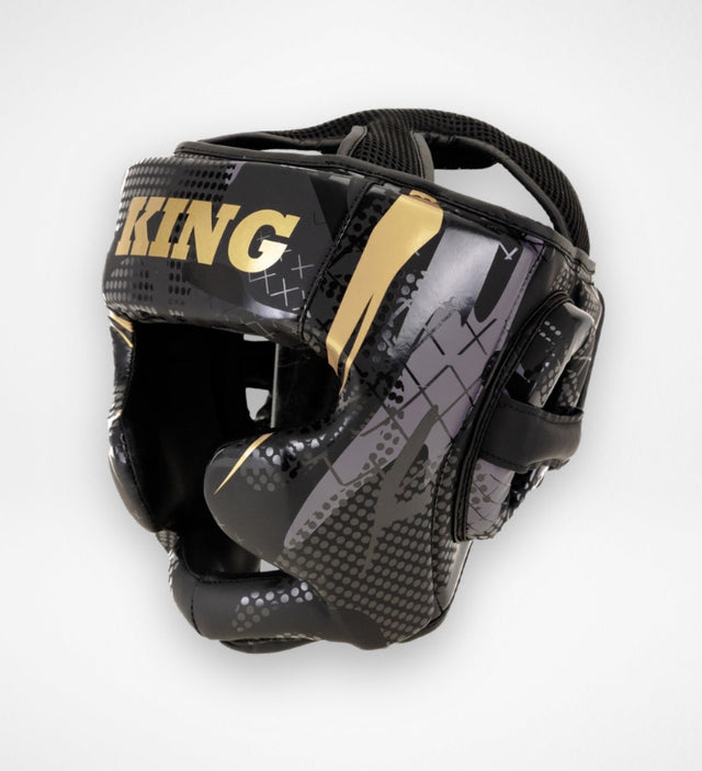 King Pro Boxing Kopfschutz KPB/HG Shogun – Schwarz/Gold
