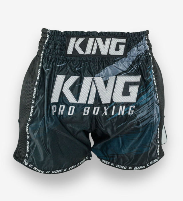 King Pro Boxing Muay Thai Shorts Storm - Schwarz/Grau
