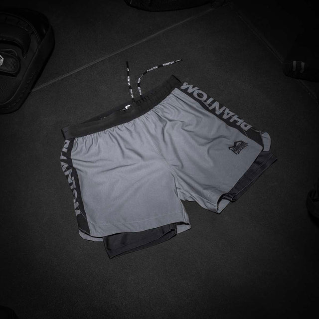 Phantom Athletics Kompressionsshorts Fusion 2in1 Apex - Grau