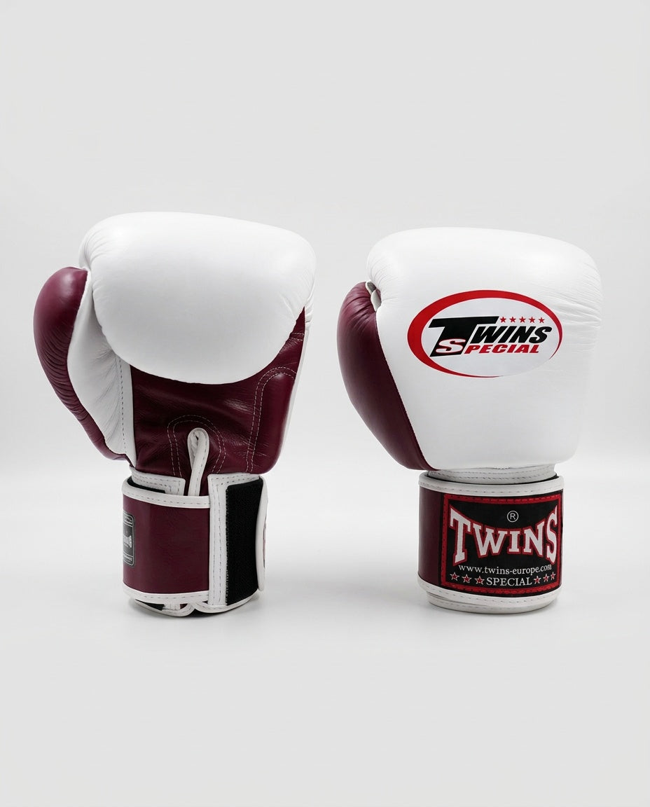 Twins Boxhandschuhe BGVL3 – Weiss/Bordeauxrot