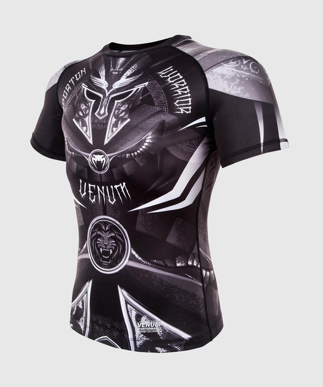 Venum Rashguard Gladiator 3.0 Kurzarm – Schwarz/Grau/Weiss