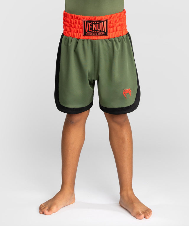 Venum Boxhosen Classic Kids - Armeegrün/Orange