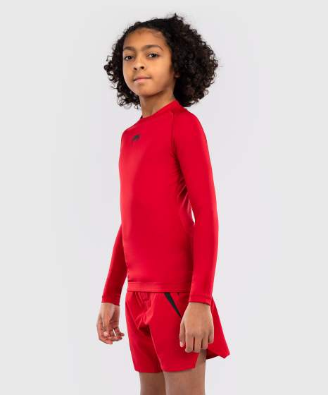 Venum Rashguard Langarm Contender Kinder - Rot
