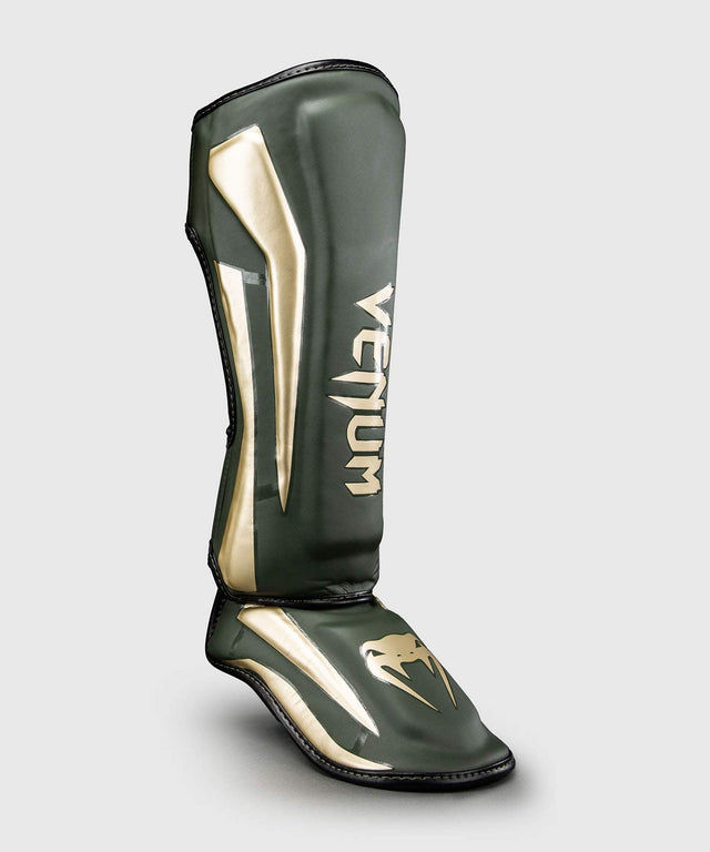 Venum Schienbeinschoner Elite – Khaki-Grün/Gold