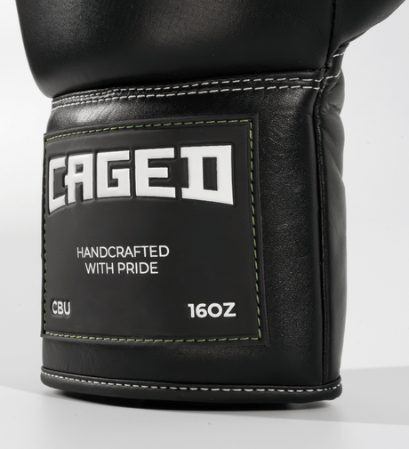 Caged Boxhandschuhe 'X' Series Schnürung - Schwarz/Weiss - The Fight Company Deutschland