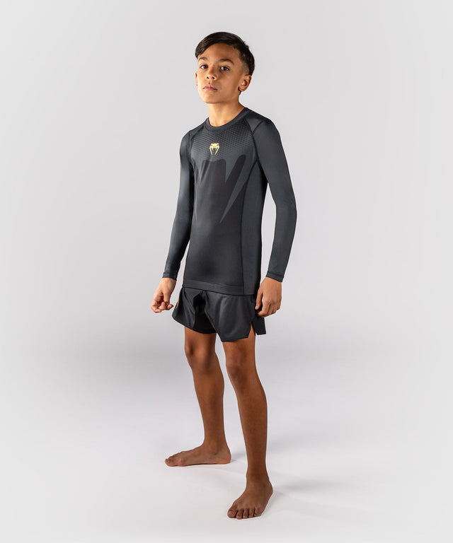Venum Rashguard Attack Lange Ärmel Kinder - Schwarz/Gold