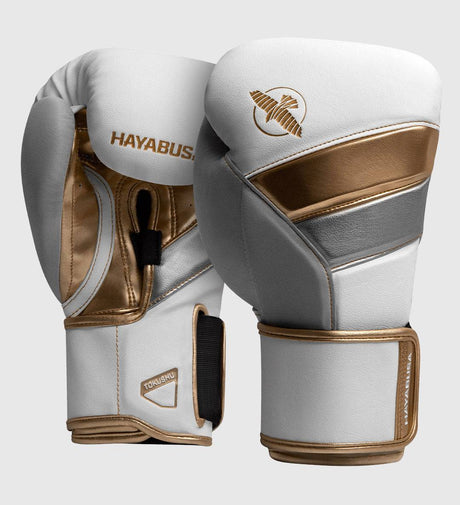 Hayabusa (Kick)Bokshandschoenen T3 - Wit/Goud - The Fight Company Deutschland