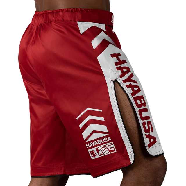 Hayabusa MMA-Shorts Icon Lang - Rot/Weiss