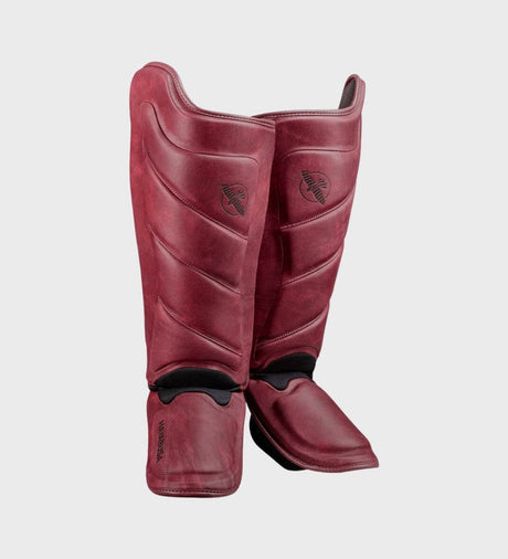 Hayabusa Kickboks Scheenbeschermers T3 LX - Bordeaux Rood - The Fight Company Deutschland