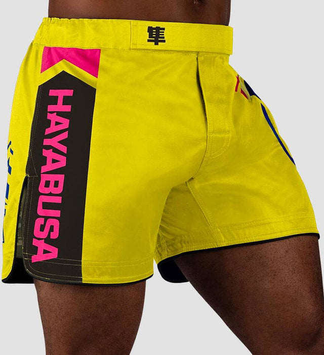 Hayabusa MMA Broekje Icon - Geel/Blauw/Roze - The Fight Company Deutschland