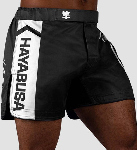 Hayabusa MMA Broekje Icon - Zwart/Wit - The Fight Company Deutschland