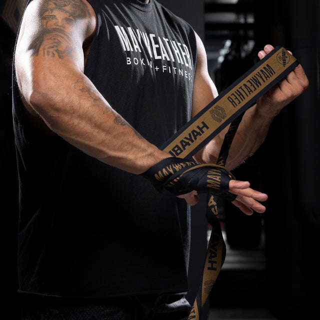Hayabusa x Mayweather Boxbandagen Deluxe - Schwarz/Gold