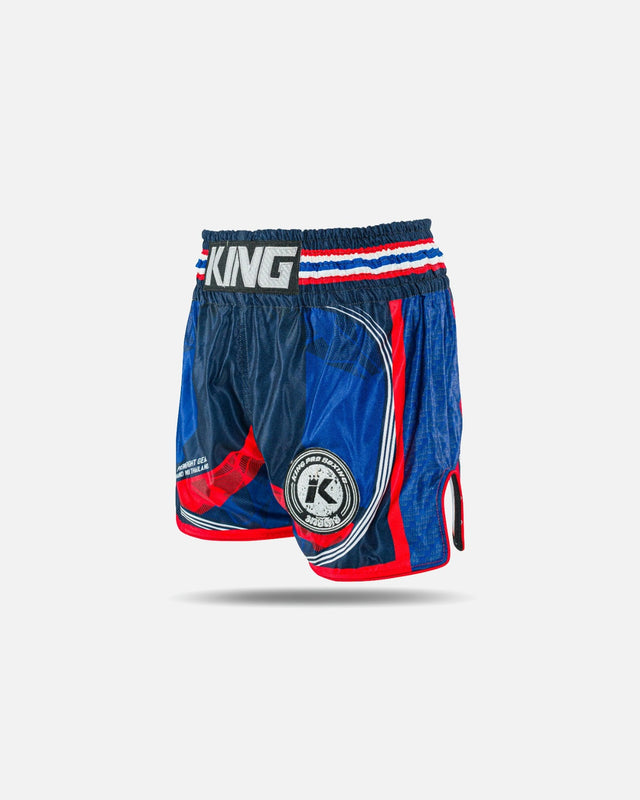 King Pro Boxing Muay-Thai-Shorts Flag - Blau