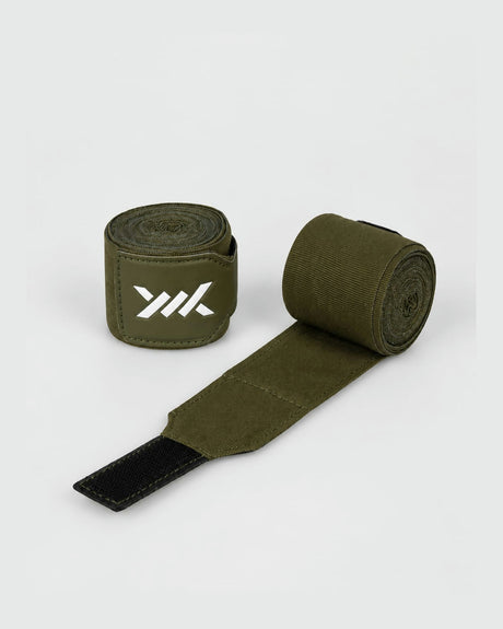 Caged Boxbandagen Essential – Kaki Grün (inklusive Waschbeutel)