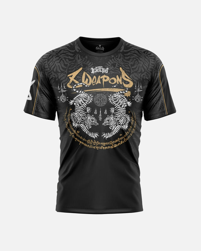 8 WEAPONS T-Shirt Funktionell Tiger Yant - Schwarz/Gelb