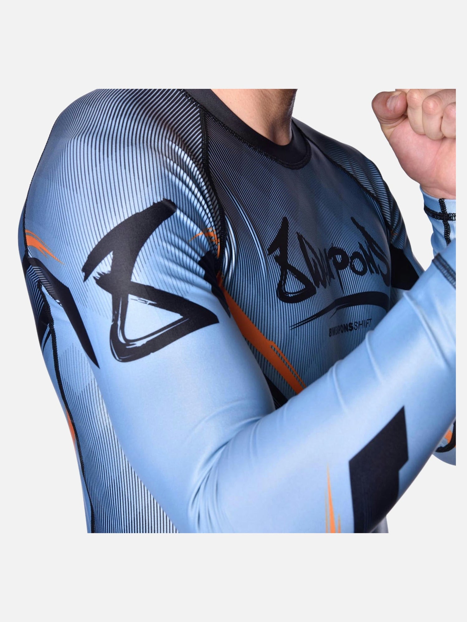 8 WEAPONS Rashguard Shift - Eisgrau/Orange