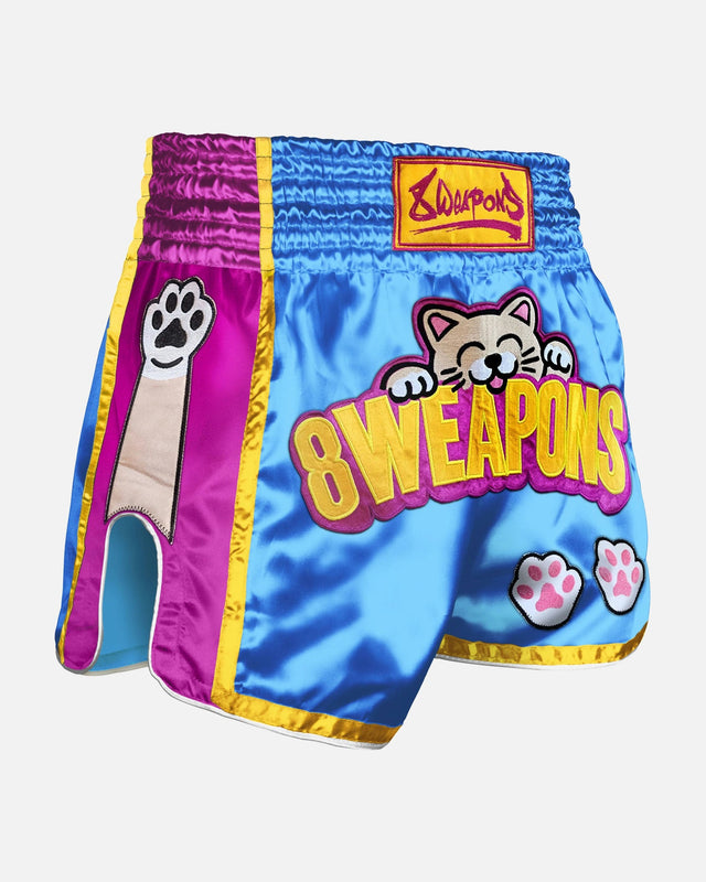 8 WEAPONS Muay-Thai-Shorts Meow Thai - Blau/Lila