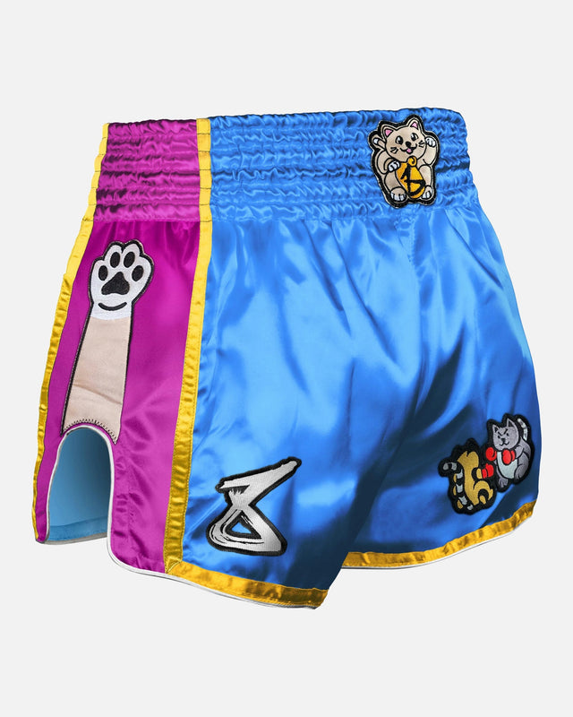 8 WEAPONS Muay-Thai-Shorts Meow Thai - Blau/Lila