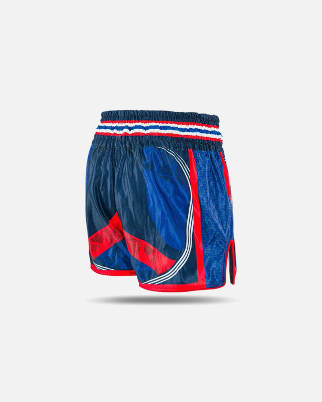 King Pro Boxing Muay-Thai-Shorts Flag - Blau