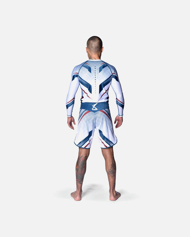 8 WEAPONS MMA-Shorts Shift - Weiß/Navy/Rot