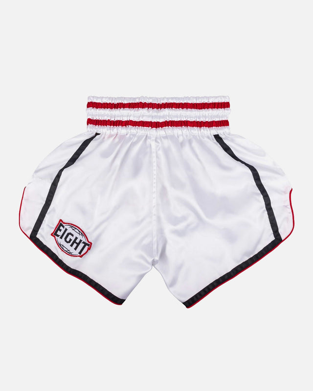 8 WEAPONS Muay-Thai-Shorts Bangkok - Weiß/Schwarz