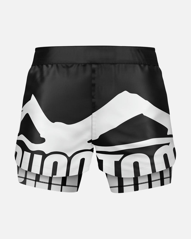 Phantom Athletics MMA Shorts Fusion-R 2in1 Savage - Schwarz/Weiß
