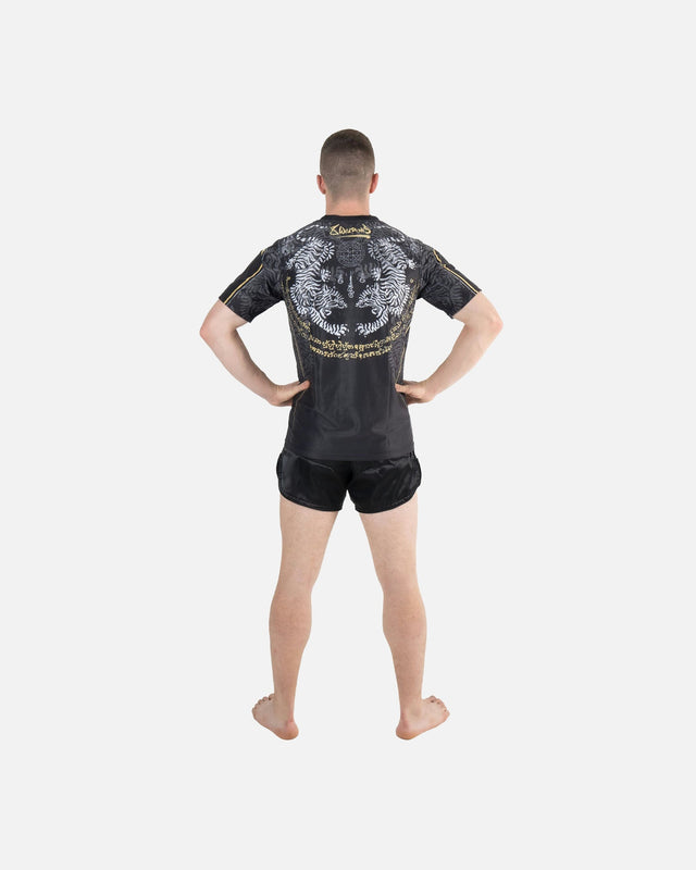 8 WEAPONS T-Shirt Funktionell Tiger Yant - Schwarz/Gelb