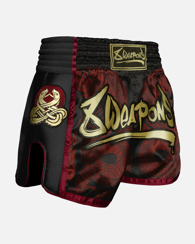 8 WEAPONS Muay-Thai-Shorts Naga - Schwarz/Rot